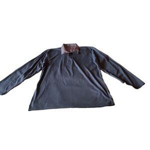 Van Laack Long Sleeve Polo Collared Men's Size L Blue Gray Lufthansa First Class